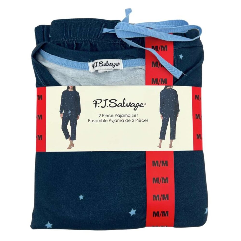 P.J. Salvage Women's Navy Stars Pyjama Set: 2 Pieces | Various Sizes